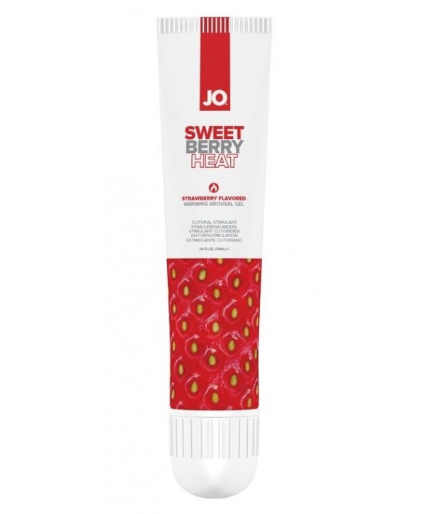 Стимулирующий клиторальный гель со вкусом клубники JO Sweet Berry Heat - 10 мл.