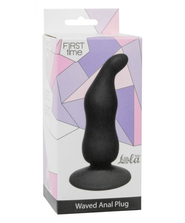 Чёрная анальная пробка Waved Anal Plug Black - 11 см.