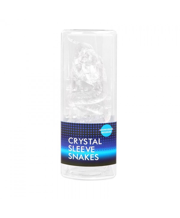 Закрытая рельефная насадка Crystal sleeve snakes в виде змеи с усиками - 14 см.