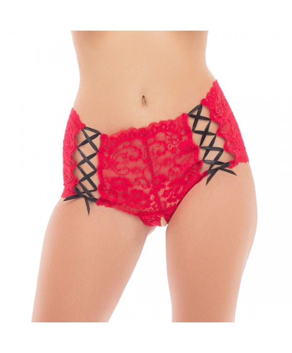 Кружевные трусы-хипстеры Escape Artist Lace Crotchless Hipster