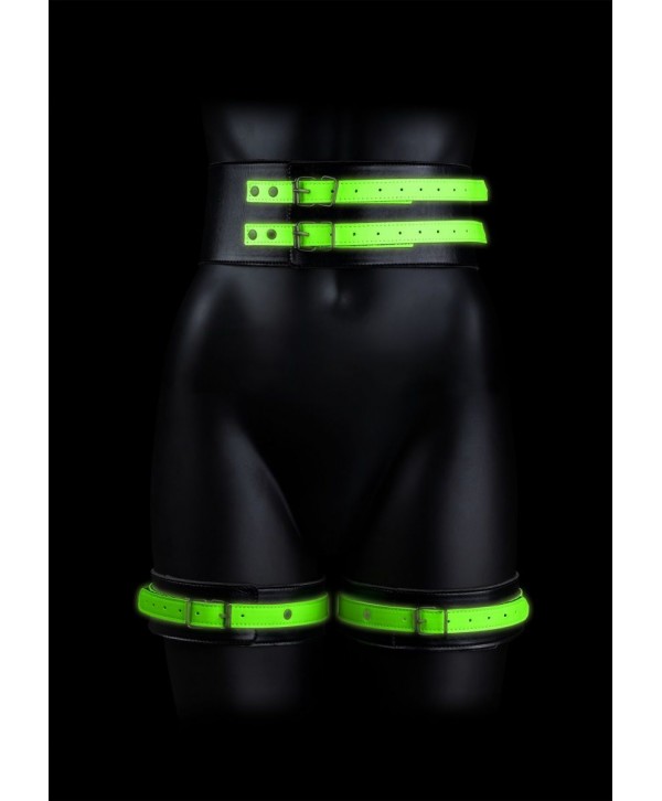 Набор для бондажа Thigh Cuffs with Belt and Handcuffs - размер L-XL