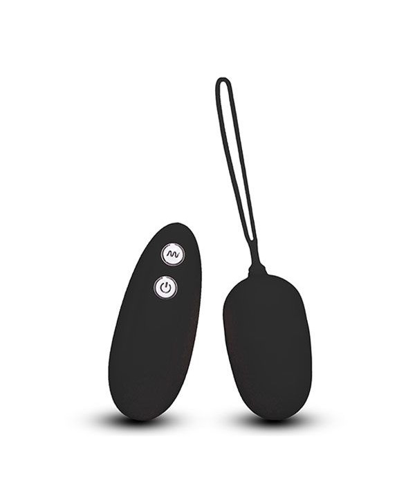 Чёрное виброяйцо с пультом дистанционного управления ULTRA SEVEN REMOTE CONTROL EGG