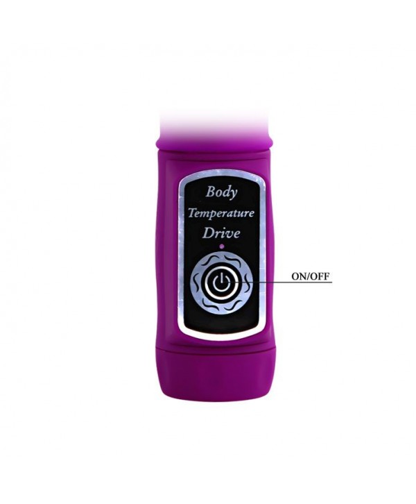 Лиловый вибратор с клиторальной стимуляцией Body Touch - 22,5 см.
