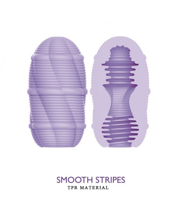 Сиреневый мастурбатор-яйцо Smooth Stripes
