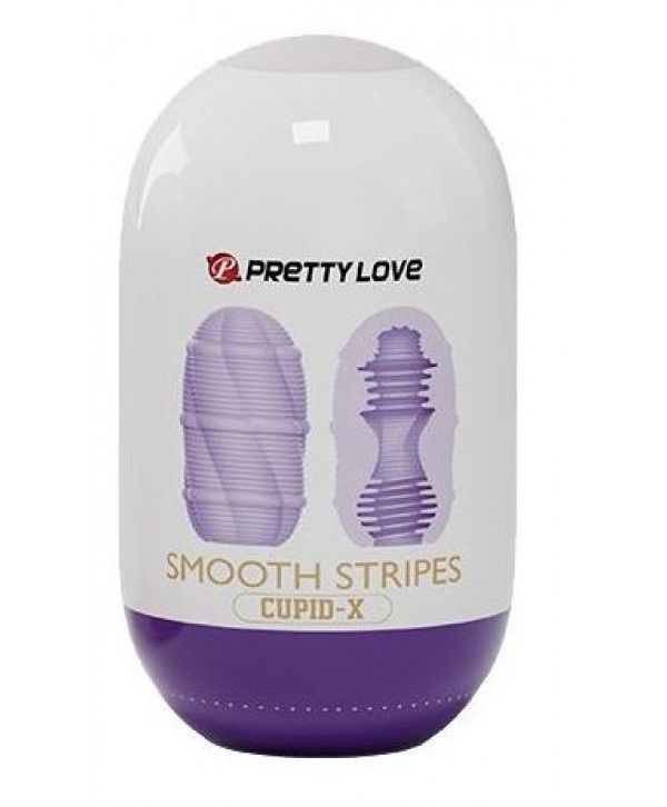 Сиреневый мастурбатор-яйцо Smooth Stripes