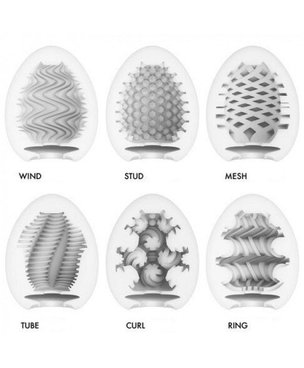 Набор из 6 мастурбаторов Tenga EGG IV с различным рельефом