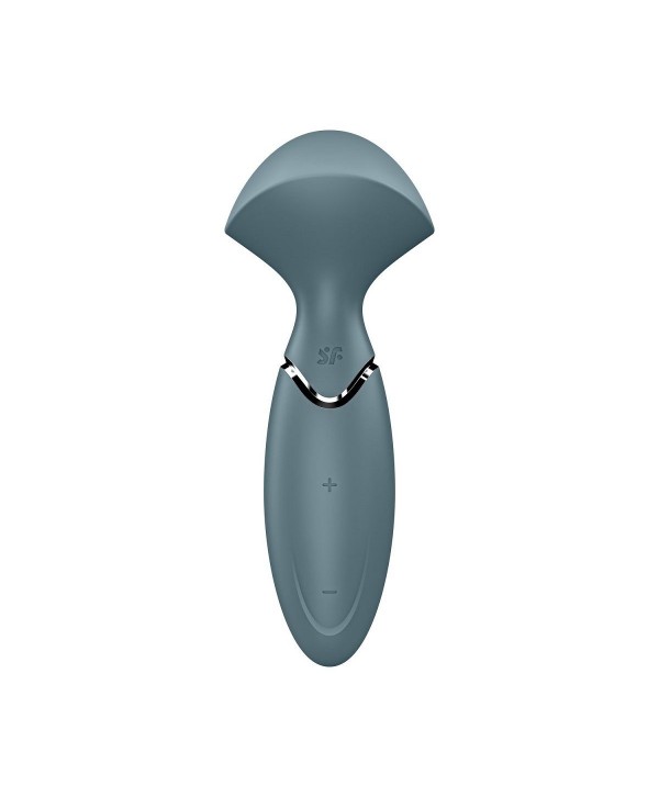 Серый вибромассажер Mini Wand-er - 16 см.