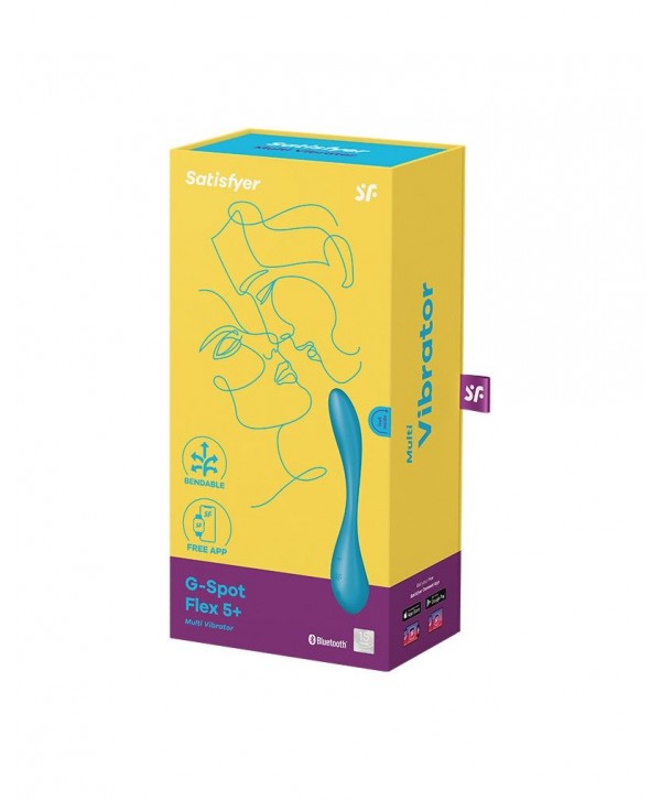 Синий гибкий вибратор Satisfyer G-Spot Flex 5+ - 19,6 см.