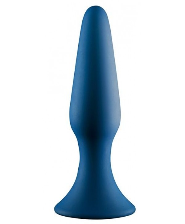 Синяя анальная пробка METAL BALL BUTT PLUG - 15 см.