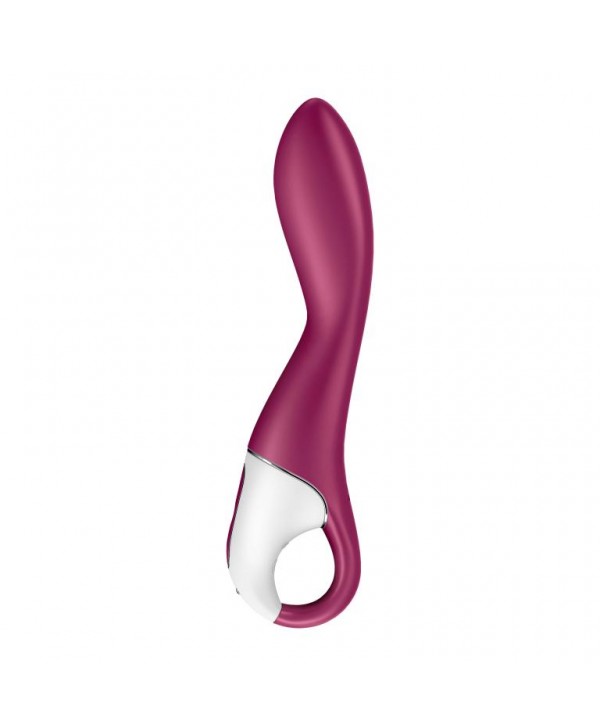 Малиновый вибромассажер для стимуляции G-точки Heated Thrill - 20,6 см.