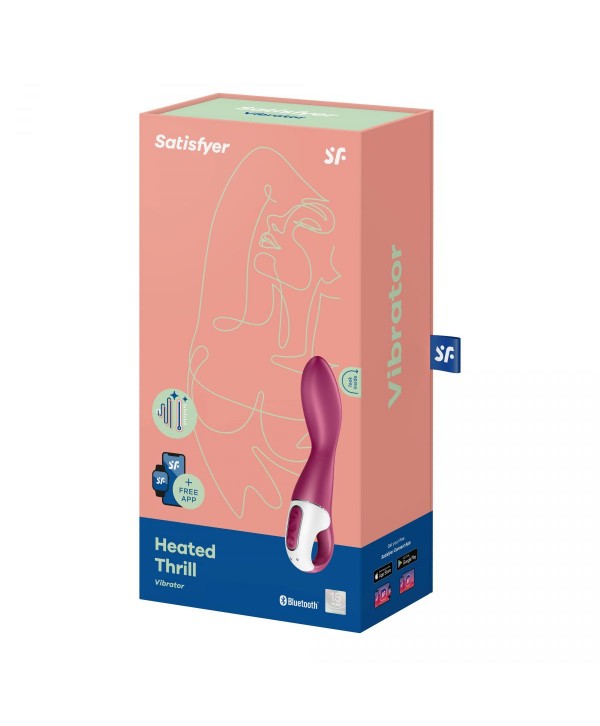 Малиновый вибромассажер для стимуляции G-точки Heated Thrill - 20,6 см.