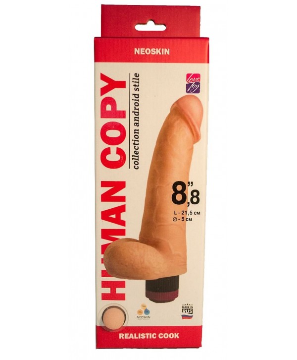 Телесный вибромассажёр HUMAN COPY 8,8  - 21,5 см.