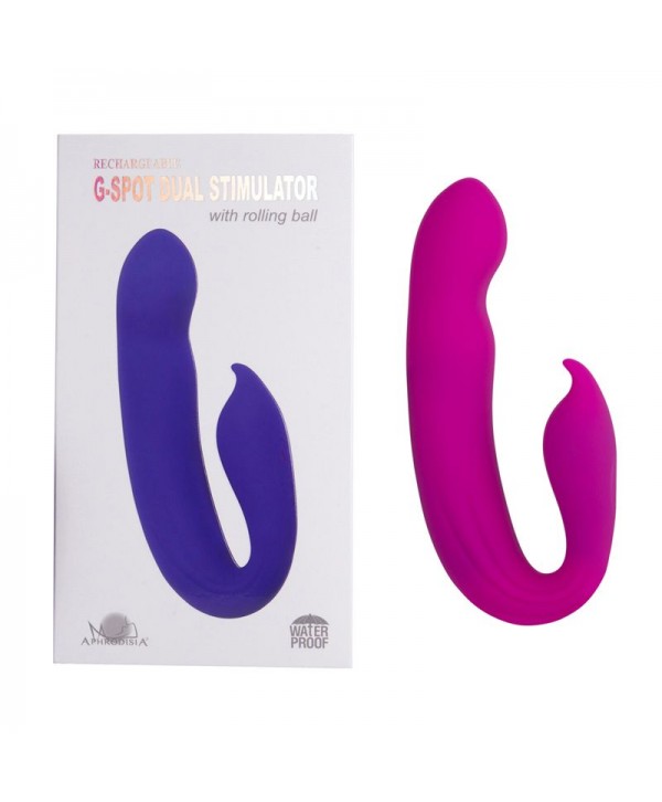Розовый вибратор G-Spot Dual Stimulator with Rolling Ball - 17,1 см.