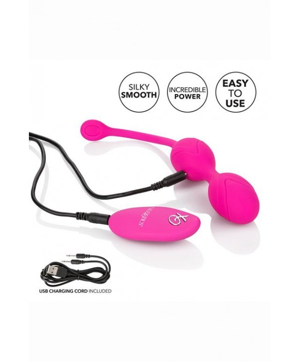 Розовые вагинальные шарики с ДУ и функцией памяти Remote Dual Motor Kegel System